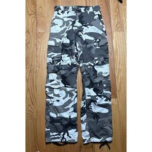 Pants Mens Small Reg Black Camo Combat Trousers Tactical Military Cargo BDU Regu